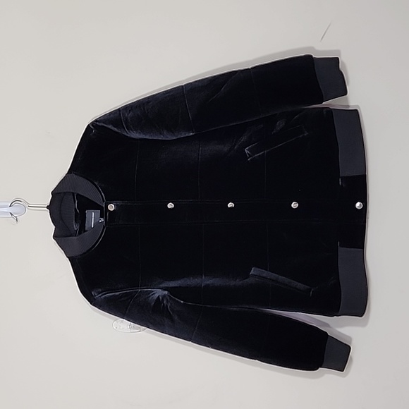 Members Only Velvet Button Down Full Zip Women's Jacket Black Size M - Picture 1 of 8
